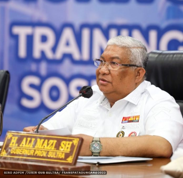 Gubernur Sulawesi Tenggara H. Ali Mazi, SH (Foto: JGS/Frans Patadungan)